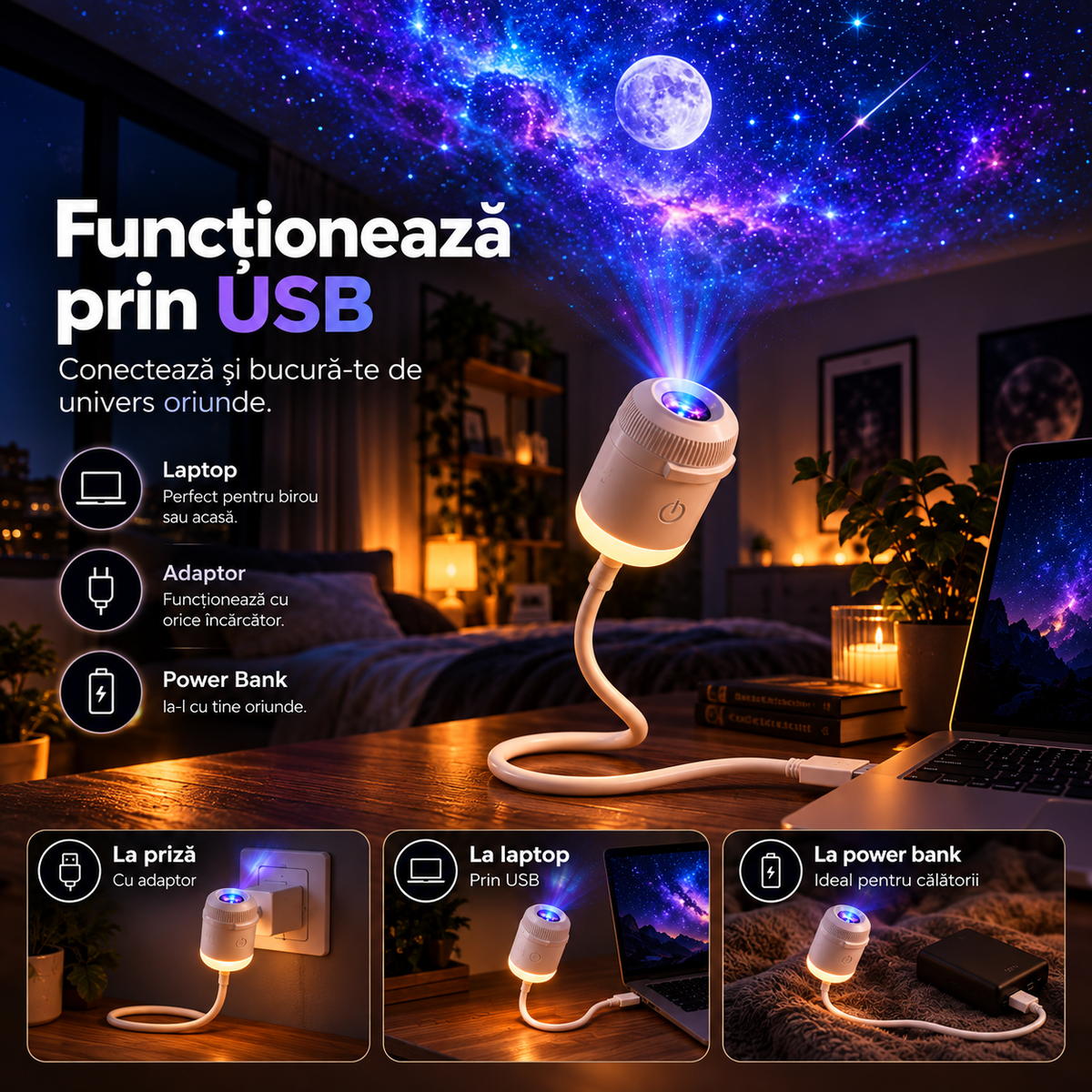 Proiector Galaxie 360°
